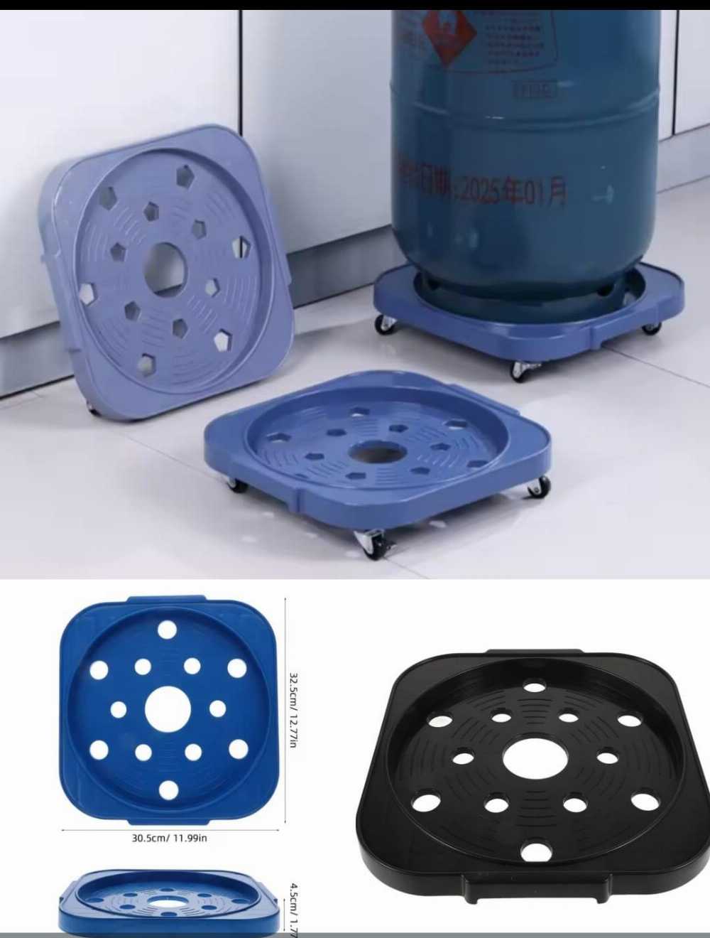 Gas Cylinder Base with Wheel – Heavy Quality Plastic Movable Trolley